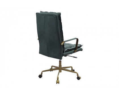 ACME Tinzud Office Chair - Dark Green Top Grain Leather