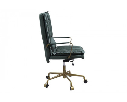 ACME Tinzud Office Chair - Dark Green Top Grain Leather