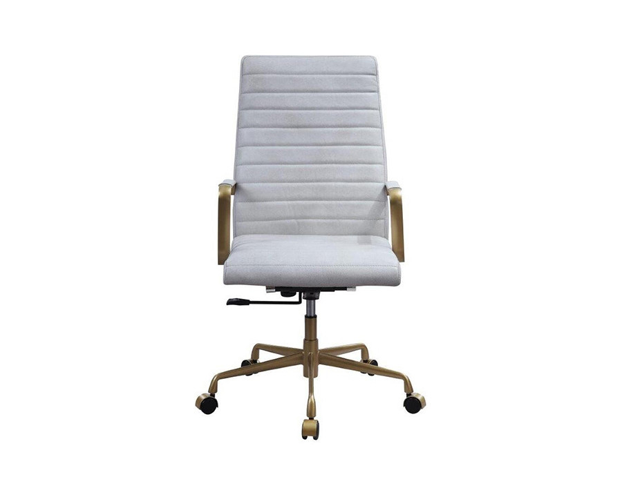 ACME Duralo Office Chair - Vintage White Top Grain Leather