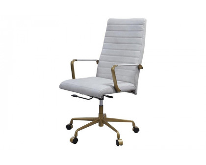 ACME Duralo Office Chair - Vintage White Top Grain Leather