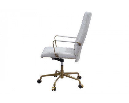 ACME Duralo Office Chair - Vintage White Top Grain Leather