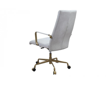 ACME Duralo Office Chair - Vintage White Top Grain Leather