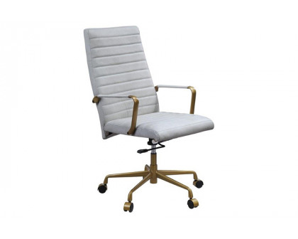 ACME Duralo Office Chair - Vintage White Top Grain Leather