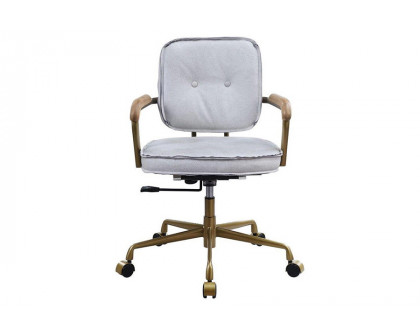 ACME Siecross Office Chair - Vintage White Top Grain Leather