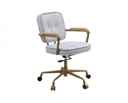 ACME Siecross Office Chair - Vintage White Top Grain Leather