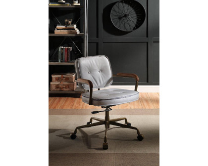 ACME Siecross Office Chair - Vintage White Top Grain Leather