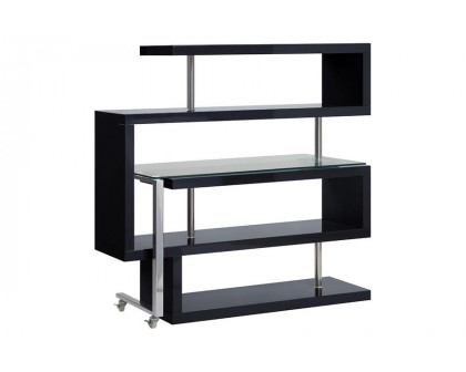 ACME Raceloma Writing Desk with Shelf - Black High Gloss Finish