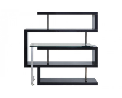 ACME Raceloma Writing Desk with Shelf - Black High Gloss Finish