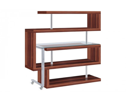 ACME Raceloma Writing Desk with Shelf - Walnut High Gloss Finish