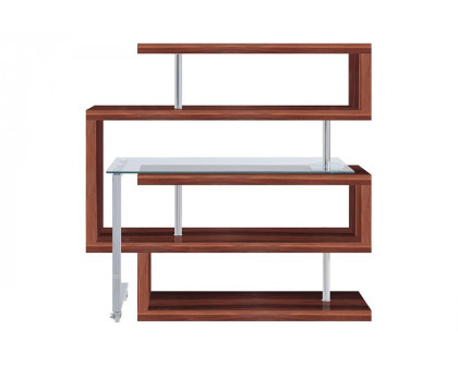 ACME Raceloma Writing Desk with Shelf - Walnut High Gloss Finish