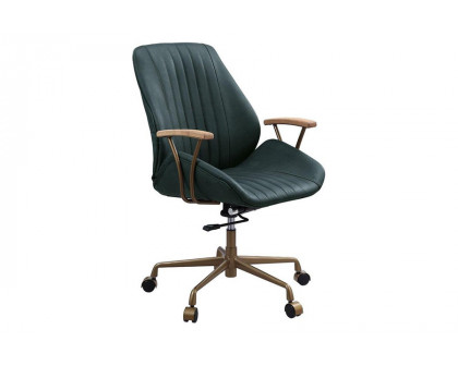 ACME Argrio Office Chair - Dark Green, Top Grain Leather