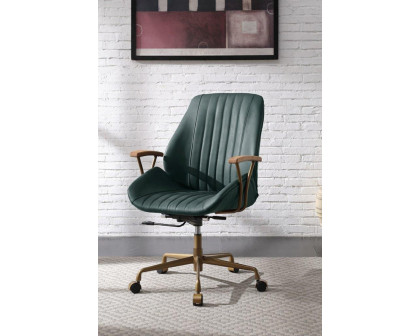 ACME Argrio Office Chair - Dark Green, Top Grain Leather