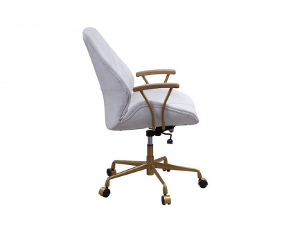 ACME Argrio Office Chair - Vintage White, Top Grain Leather