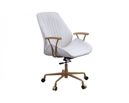 ACME Argrio Office Chair - Vintage White, Top Grain Leather