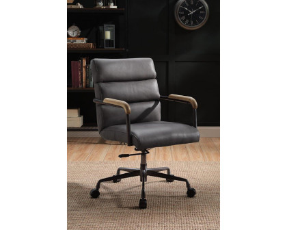 ACME Halcyon Office Chair - Gray Top Grain Leather