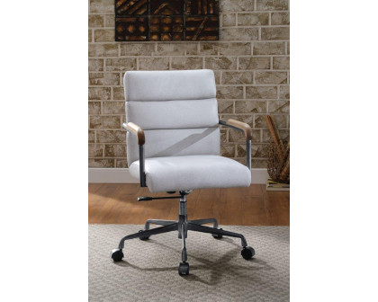 ACME Halcyon Office Chair - Vintage White Top Grain Leather