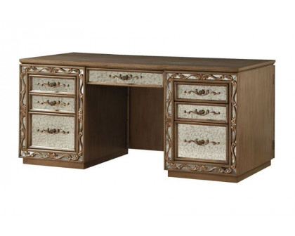 ACME - Orianne Executive Computer Desk with Hutch in Antique Gold