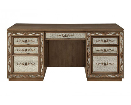 ACME - Orianne Executive Computer Desk with Hutch in Antique Gold