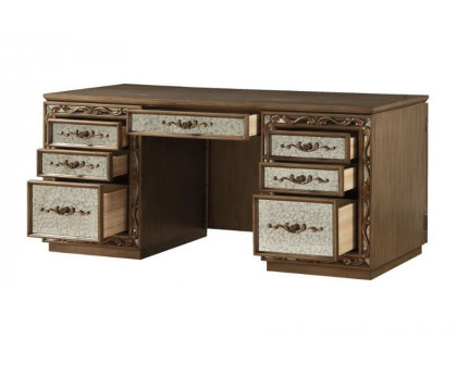 ACME - Orianne Executive Computer Desk with Hutch in Antique Gold