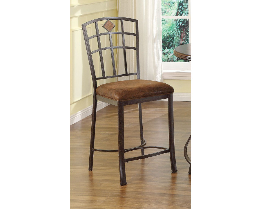 ACME - Tavio Counter Height Chair (Set of 2) in Black/Gold Brush