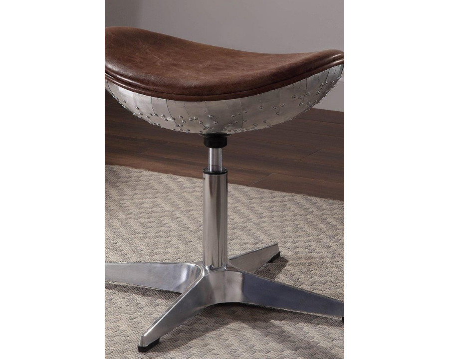 ACME - Brancaster Stool in Retro Brown/Aluminum