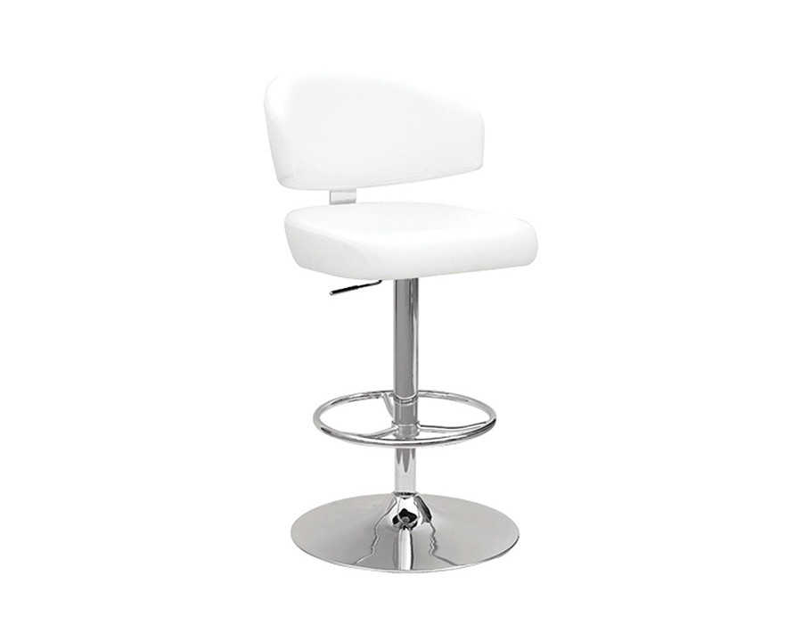 ACME - Deka Adjustable Stool with Swivel in White/Chrome