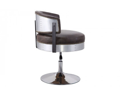 ACME - Brancaster Adjustable Stool with Swivel in Distress Chocolate/Chrome