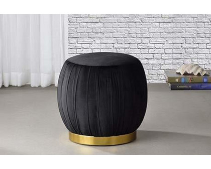 ACME Zinnia Ottoman - Black Velvet and Gold