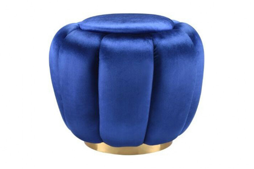 ACME™ Heiress Ottoman - Sapphire Blue Velvet