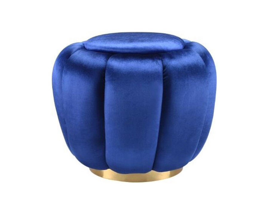 ACME Heiress Ottoman - Sapphire Blue Velvet