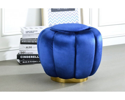 ACME™ Heiress Ottoman - Sapphire Blue Velvet