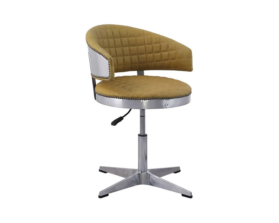 ACME - Brancaster Adjustable Stool with Swivel in Turmeric/Chrome