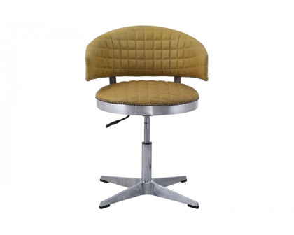 ACME - Brancaster Adjustable Stool with Swivel in Turmeric/Chrome