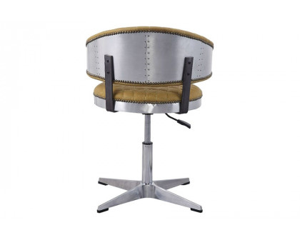 ACME - Brancaster Adjustable Stool with Swivel in Turmeric/Chrome