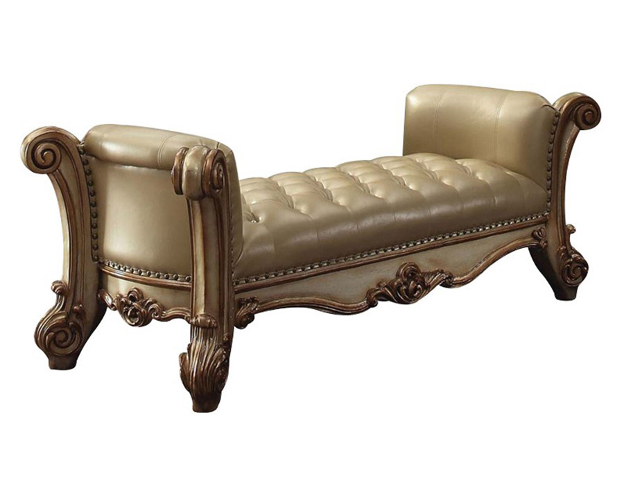 ACME Vendome Upholstered Bench - Gold Patina