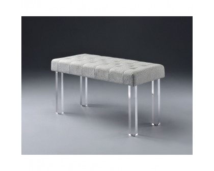 ACME - Bagley Bench in Linen/Clear Acrylic