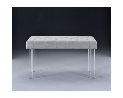 ACME - Bagley Bench in Linen/Clear Acrylic