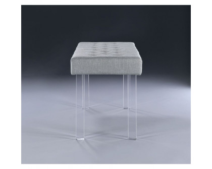 ACME - Bagley Bench in Linen/Clear Acrylic