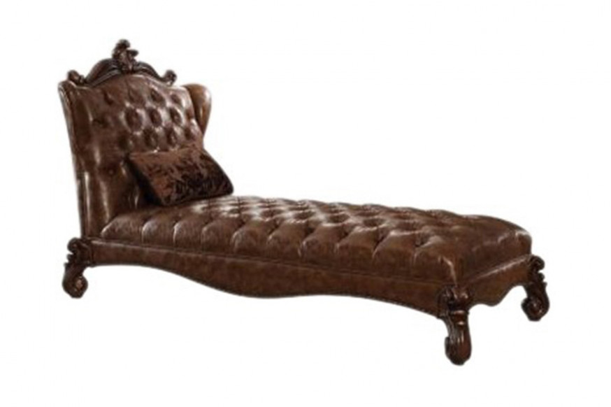 ACME™ Versailles Chaise - Light Brown PU and Cherry Oak