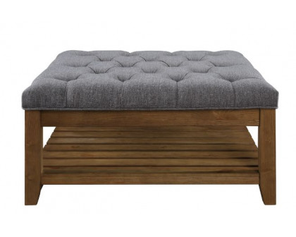 ACME™ Aizen Cocktail Ottoman - Gray Weathered Oak