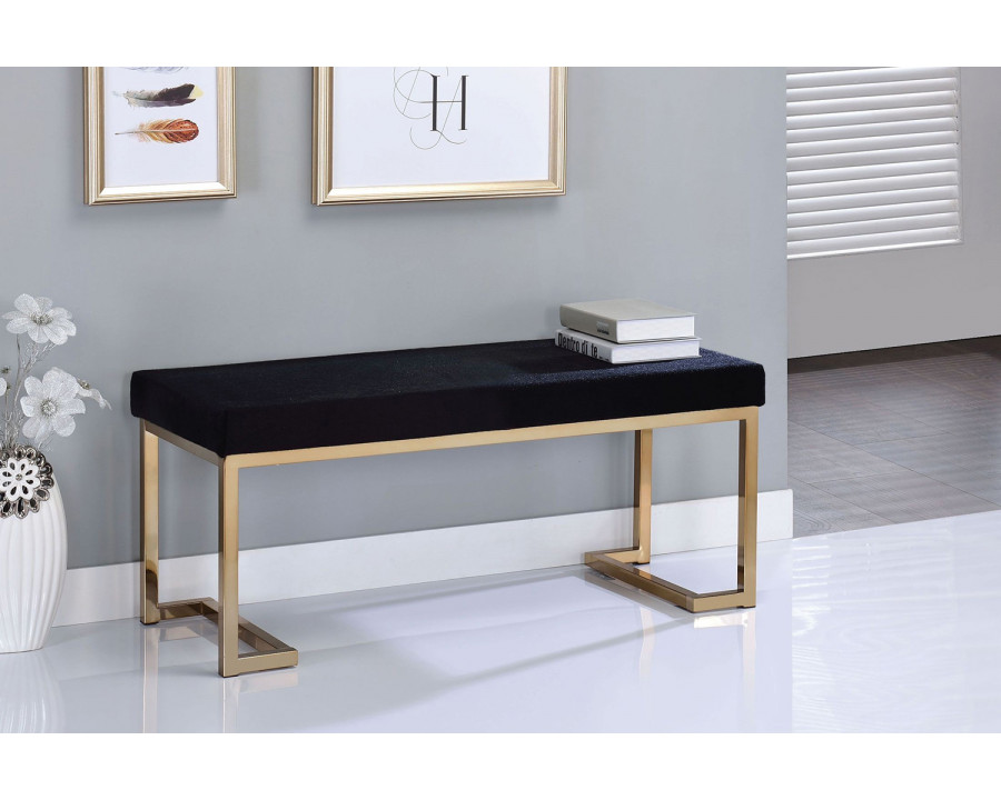 ACME - Boice Bench in Black/Champagne