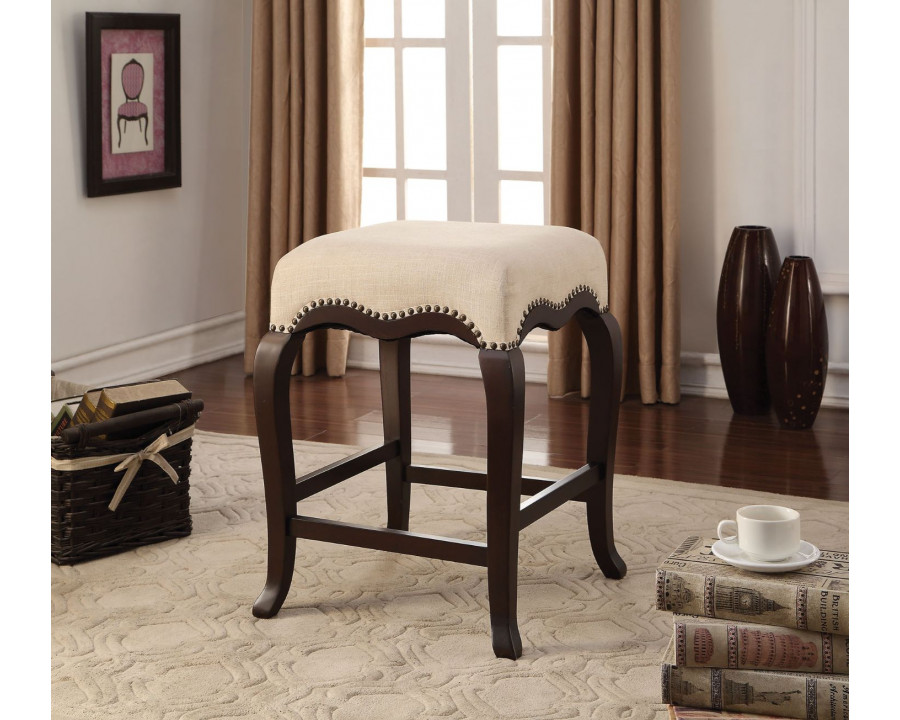 ACME - Kakabel Stool in Cream Espresso