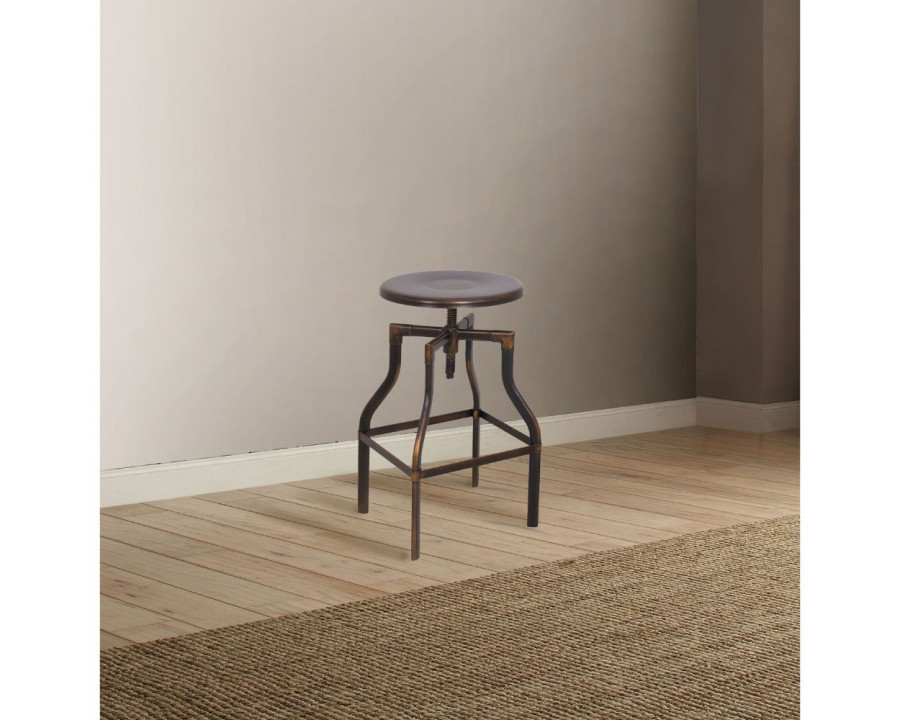 ACME - Xena Adjustable Stool with Swivel in Antique Copper