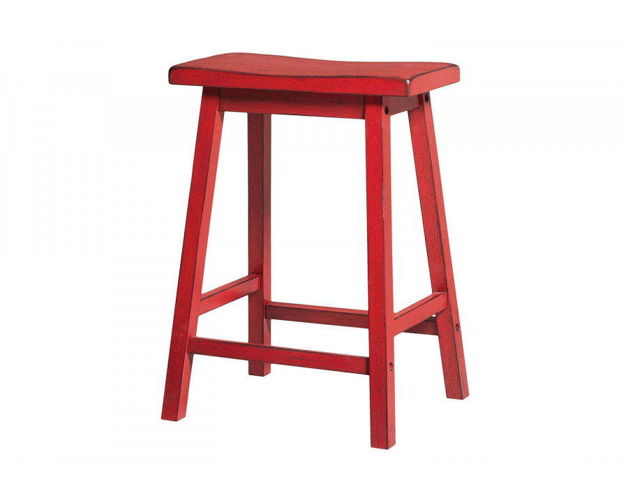 ACME Gaucho Counter Height Stool Set of 2 - Antique Red