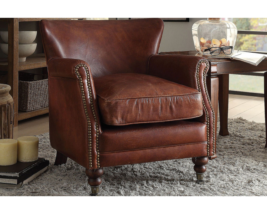 ACME Leeds Accent Chair - Vintage Dark Brown