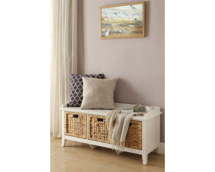 ACME Flavius Bench with Storage - White