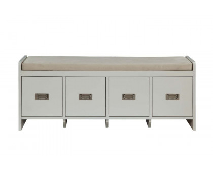 ACME - Berci Bench with Storage in Beige/White