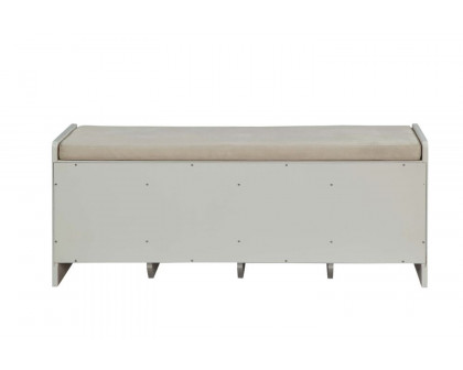 ACME - Berci Bench with Storage in Beige/White