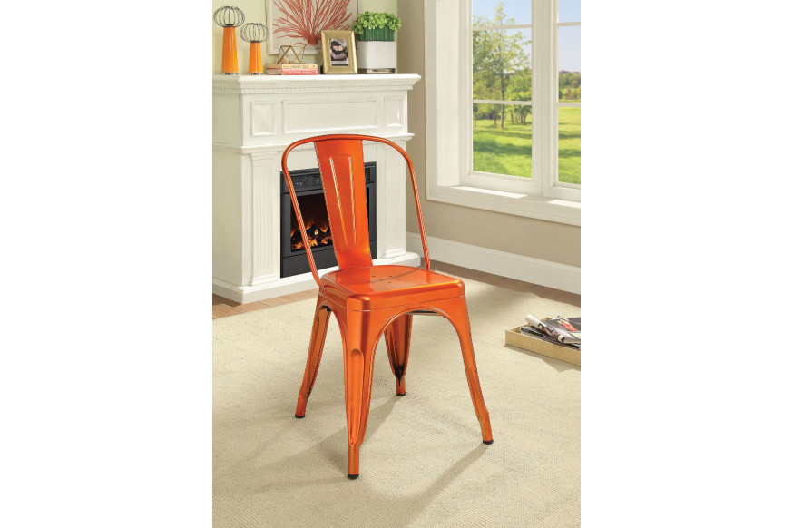 ACME™ Jakia Side Chair (2Pc) - Glossy Orange