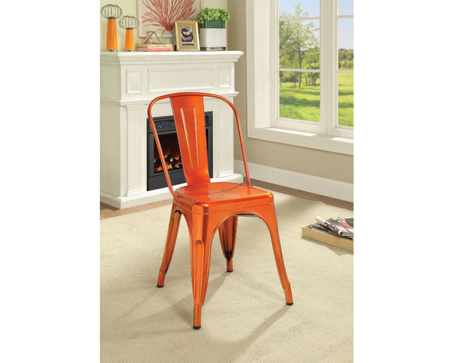 ACME Jakia Side Chair (2Pc) - Glossy Orange